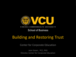Building and Restoring Trust