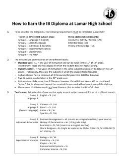 Earn an IB Diploma