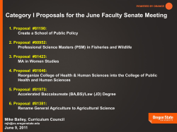 Category I Proposals
