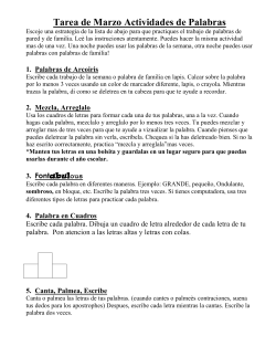 March Word Homework Suggestions - Spanish