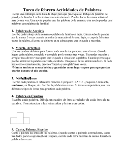 February Word Homework Suggestions - Spanish