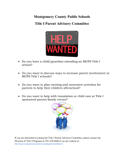 Title I Parent Advisory Committee