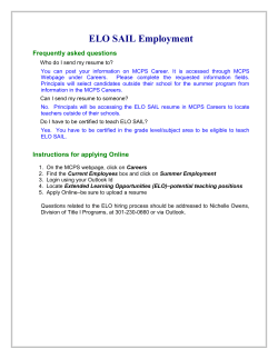 ELO SAIL Employment