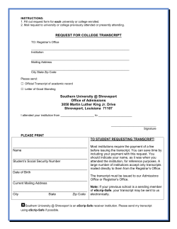 Request for College Transcript