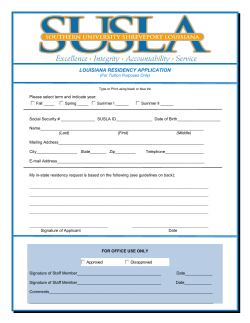 Louisiana Residency Request