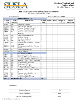 Pre-Engineering or Pre-Physics