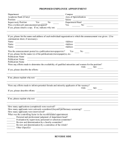 Proposed Employee Appointment Form