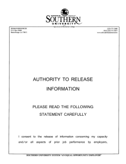 Authority to Release Information