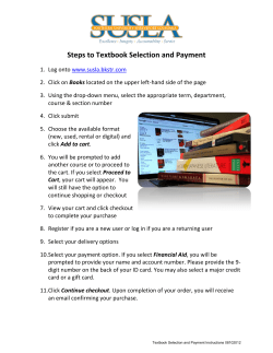 Textbook Selection and Payment Instructions