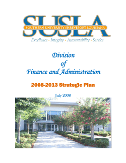 Division of Finance and Administration Strategic Plan