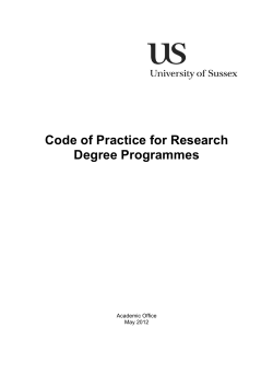 Code of Practice for Research Degree Programmes [PDF]