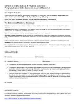 Declaration on Academic Misconduct Form [PDF 400.00kb]