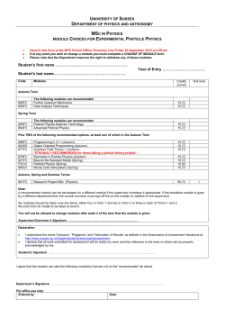 MSc Physics Module Options Form [PDF 294.72KB]