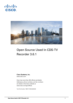 Open Source Used in CDS-TV Recorder 3.6.1