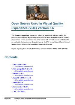 Open Source Used In Visual Quality Experience (VQE) Version 3.6