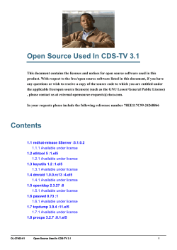 Open Source Used In CDS-TV 3.1