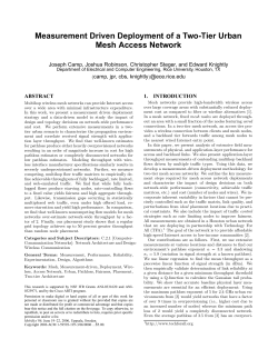 Measurement Driven Deployment of a Two-Tier Urban Mesh Access Network