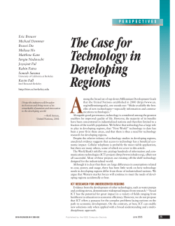 The Case for Technology in Developing Regions