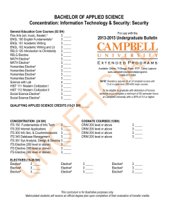 Bachelor of Applied Sciences Information Technology Security Description and Requirements