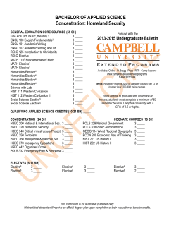 Bachelor of Applied Sciences Homeland Security Description and Requirements
