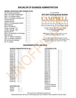 Accounting Course Description and Requirements