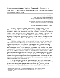 Looking Across Country Borders: Community Ownership of HIV/AIDS Orphaned and Vulnerable Child-Psychosocial Support Programs