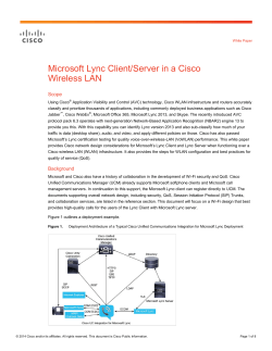 Cisco WLC integration with Lync SDN API