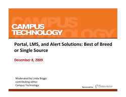 Portal, LMS, and Alert Solutions: Best of Breed or Single Source