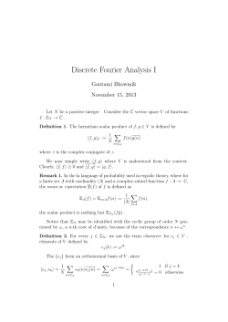Discrete Fourier Analysis 1