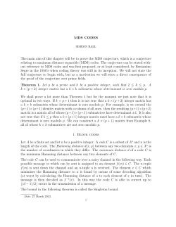 MDS Codes