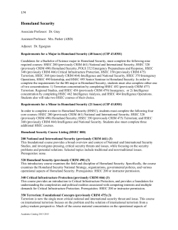 Homeland Security Course Descriptions [PDF]