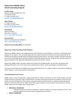SGMS Counseling Vision and Mission