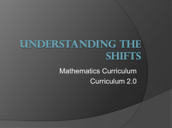 Understanding the Shift to the new Curriculum Presentation