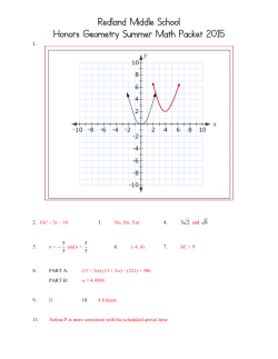 Honors Geometry Summer Packet Answer Key