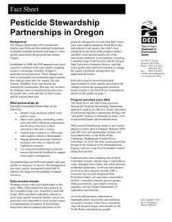 Pesticide Stewardship Partnerships Fact Sheet