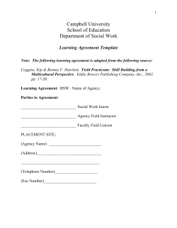 Learning Agreement