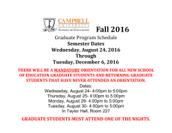 Fall Schedule 2016