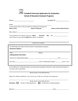 Graduation Application for Master s Programs