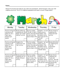May Homework Calendar