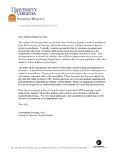 Letter to Mental Health Provider