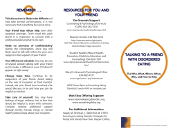 Talking To A Friend With Disordered Eating brochure