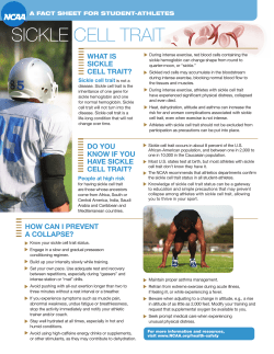 NCAA Sickle Cell Trait Fact Sheet for Student Athletes