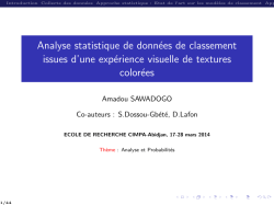 Statistical analysis of rank data from a visual matching of colored textures