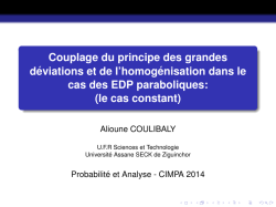 Couplage du principe des grandes d&eacute;viations et de l&rsquo;homog&eacute;n&eacute;isation dans le cas des EDPS paraboliques