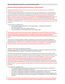 Promotion of Senior Instructors or FRAs to Senior II