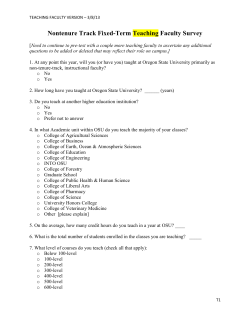 Proposed questions for Teaching Faculty