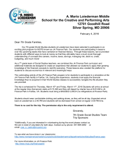New Finance Park informational letter to Parents&nbsp;