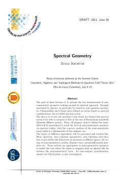 Spectral Geometry (Preliminary Version)