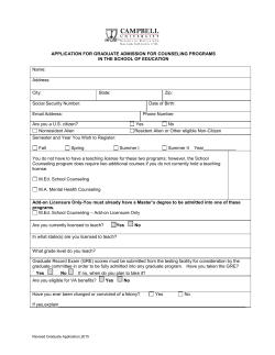 School Counseling and Mental Health Counseling Application