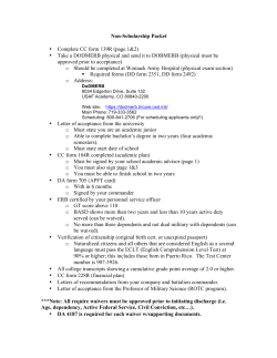 Green to Gold Non-Scholarship Checklist